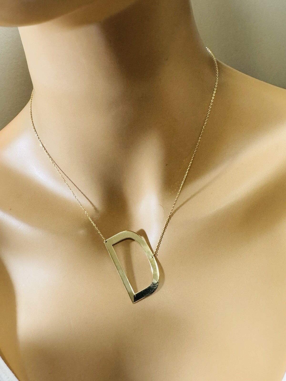RARE 18K 750 Gold Letter D initial Necklace 16.5/17.5” Long 1mm 4.4g