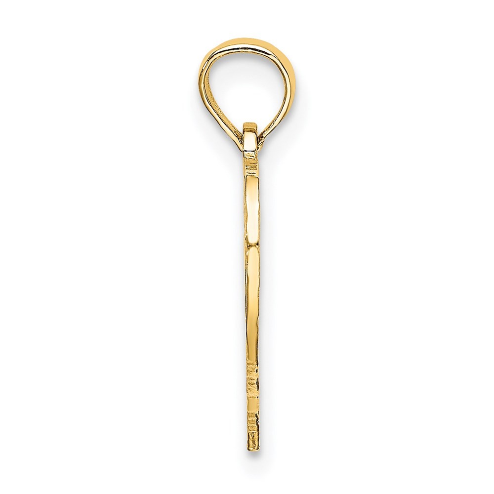 14k Yellow Gold 21 In Heart Charm Pendant for Women 0.75g, L-17.9mm, W-13.8mm