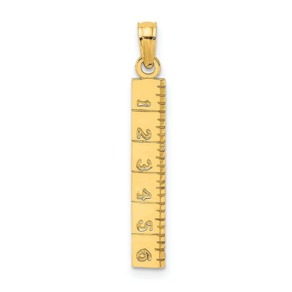 14K Yellow Gold Six Inch Ruler Pendant