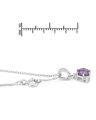 Solitaire Necklace W/0.75ctw Genuine Amethyst Made in 925 Sterling silver 18″
