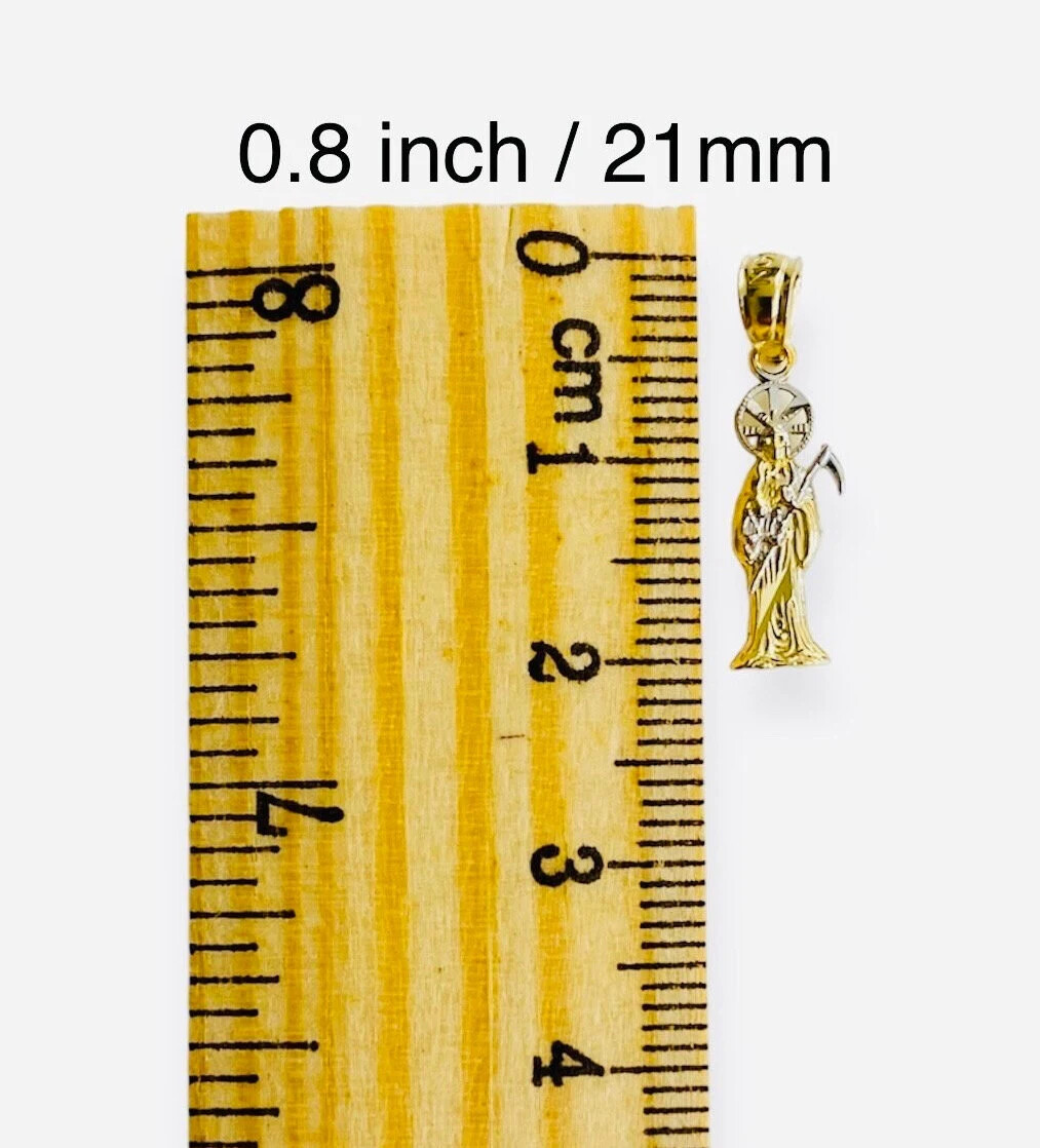 14K Solid Gold Santa Muerte / Grim Reaper Pendant, 14K Santa Muerte- PT01159