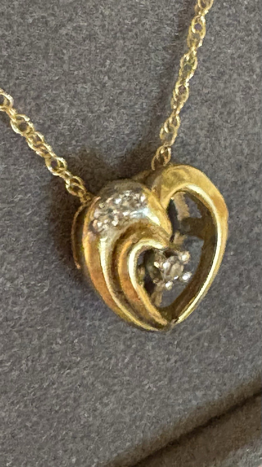 Heart Diamond Pendant 16 In 10 K NWT