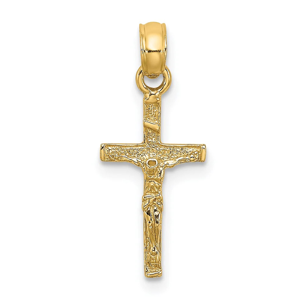 10K / 14K Yellow Gold Mini Crucifix Charm