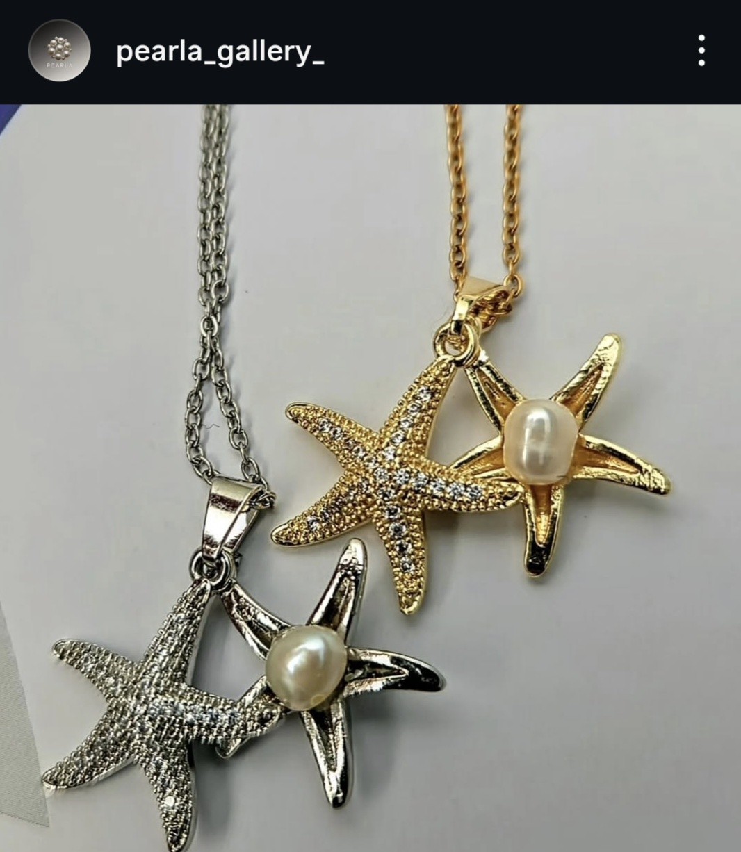 Gold or Silver starfish Pendant with Genuine Freshwater Pearl.