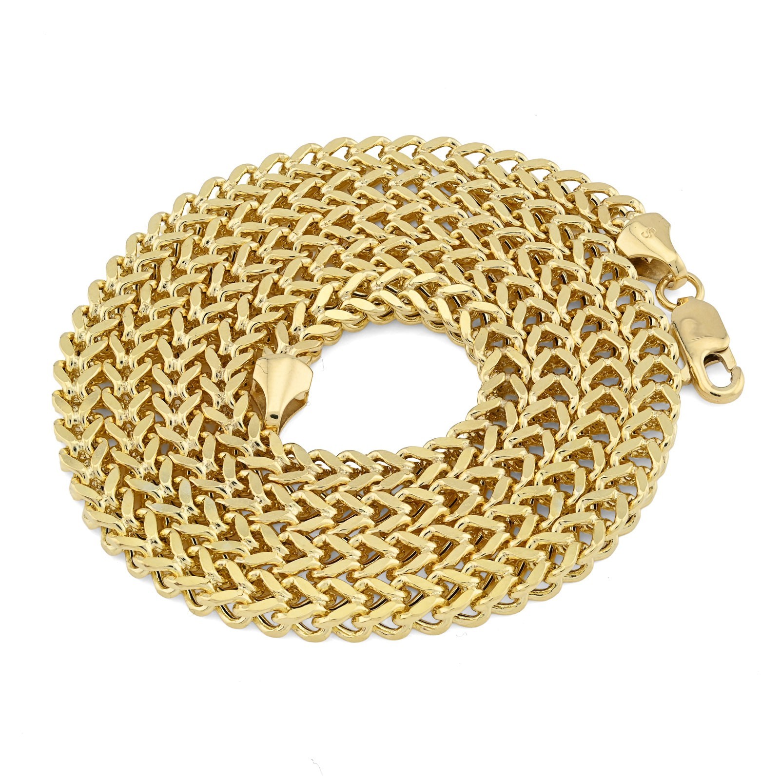 4MM Mens Franco Chain 14.3gms Necklace 1/10th 10k Gold Bonded 925 Silver 22 Inch
