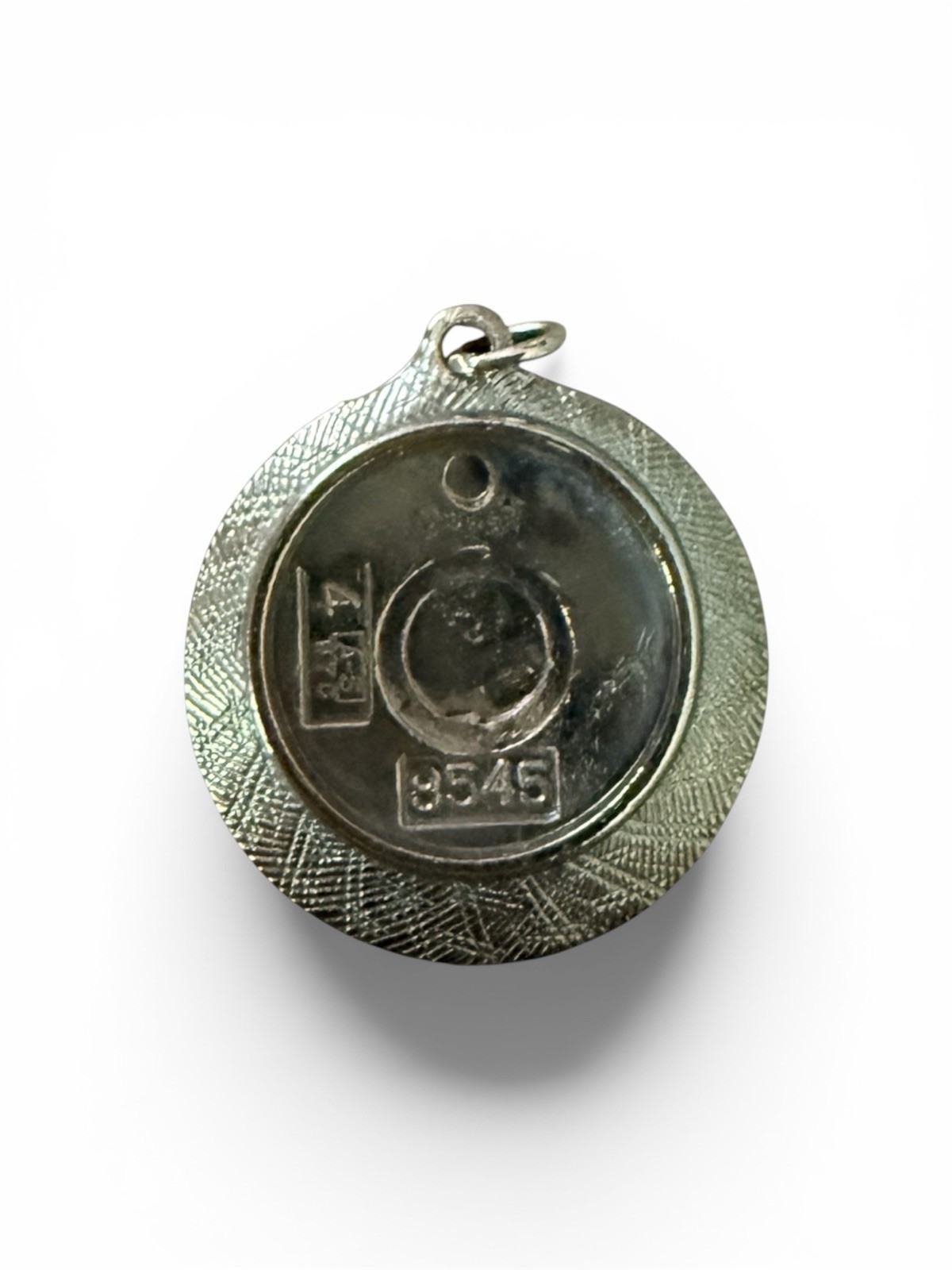 Vintage Round Picture Pendant Stamped 8545 NYC Charm Add Photo 1”x1” 1970’s