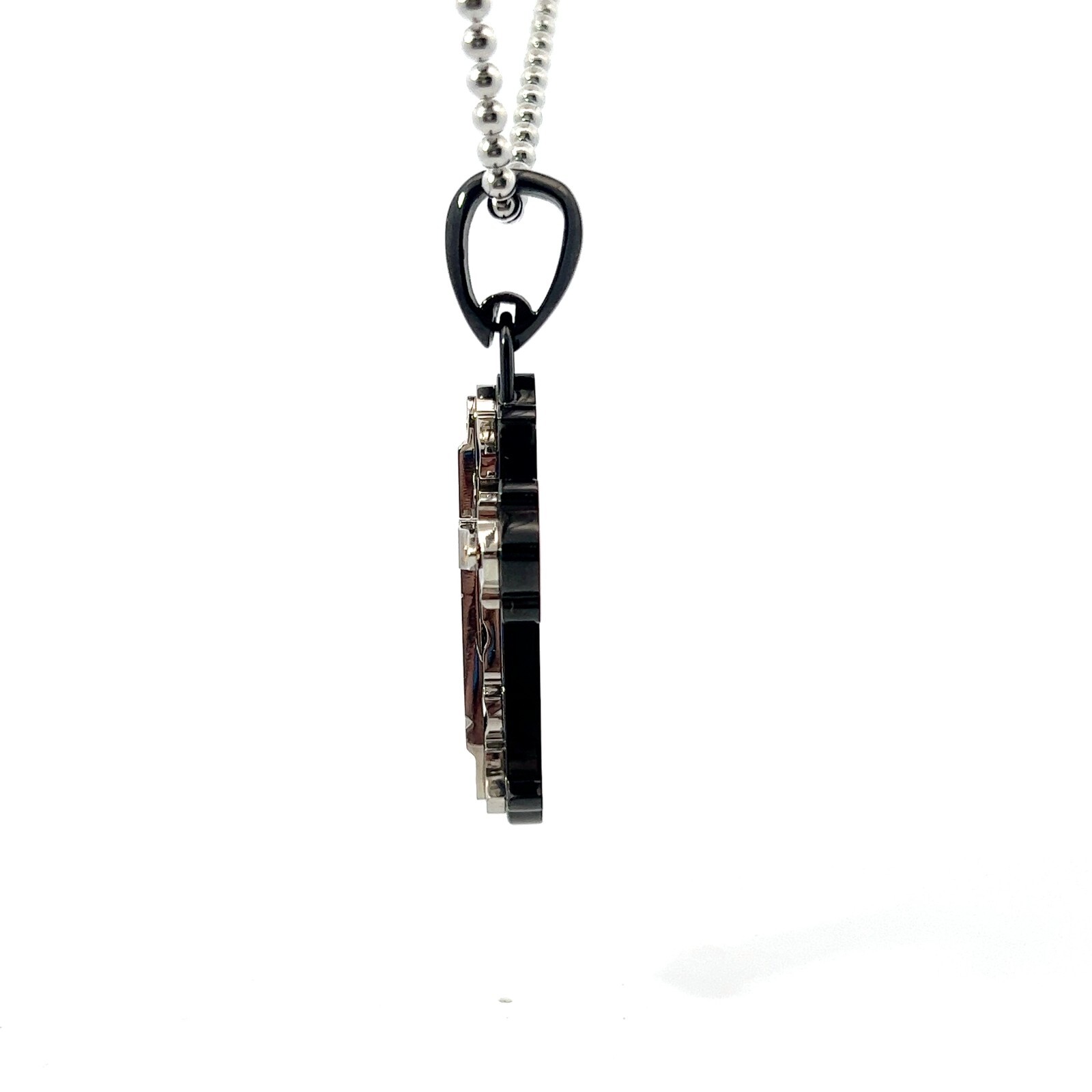 Black & Blue Jewelry Co. 2-Tone Stainless .06ctw Natural Diamond Cross Necklace