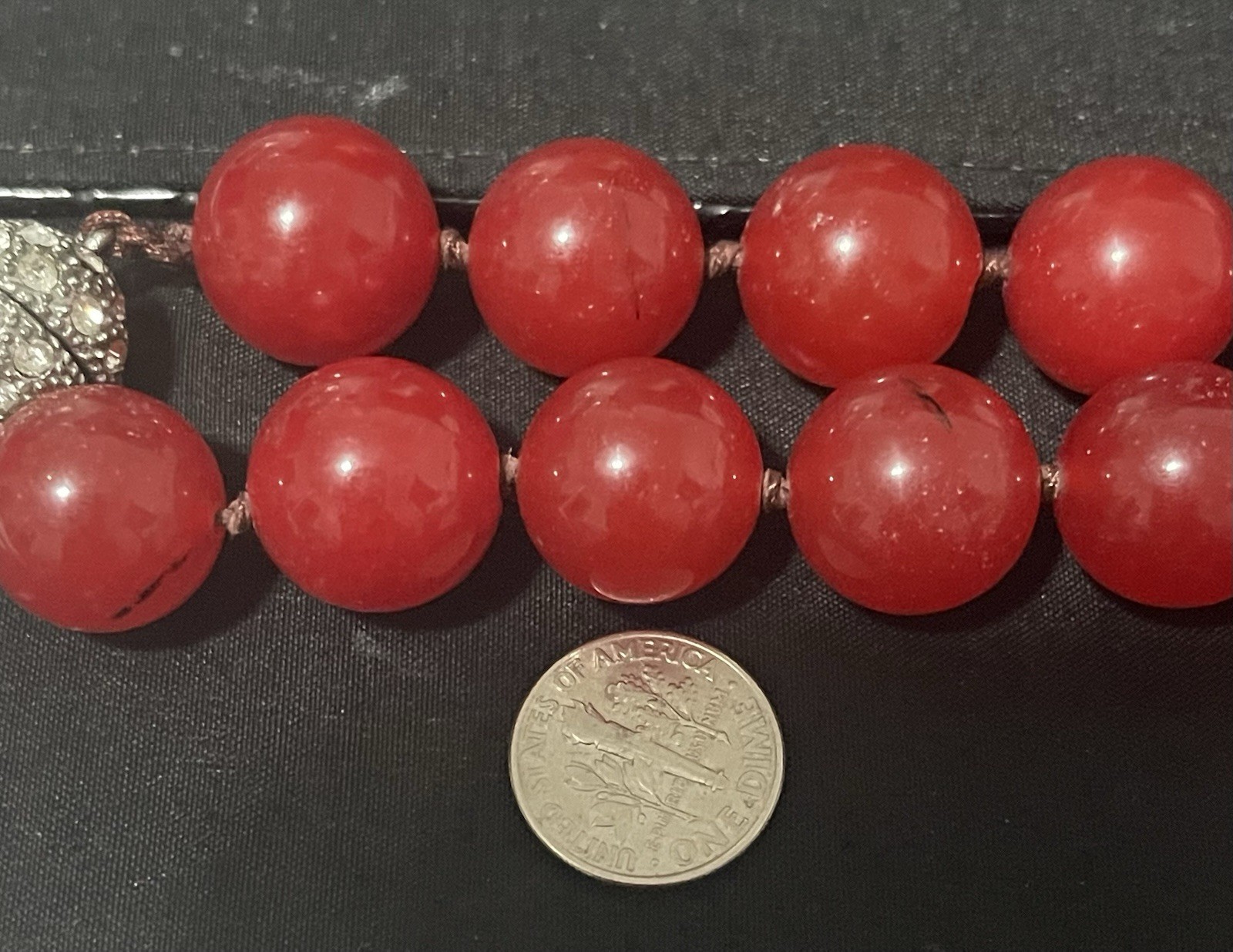 Gorgeous Red Onyx Beaded Precious Stones Statement Necklace Magnetic Closure