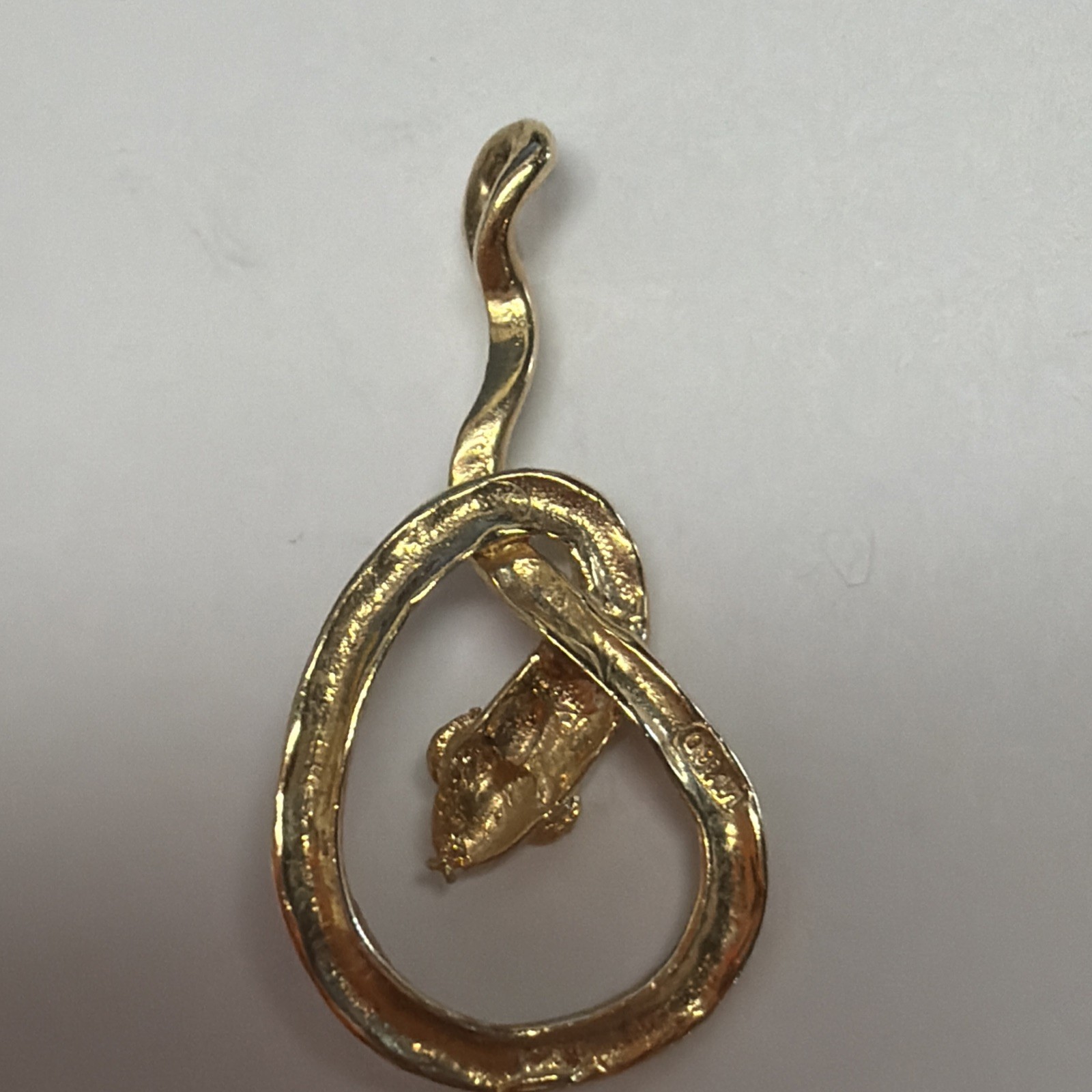 14k Vintage Dangling Snake Pendant 1”