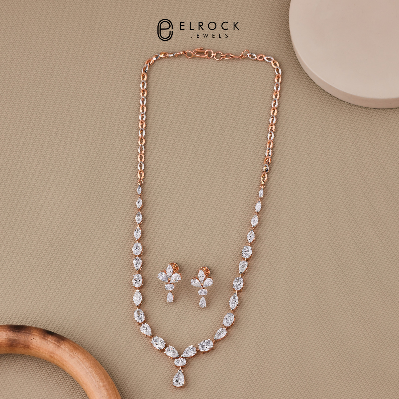 16.63 Ctw Lab-Created Multi-Shaped Diamond Tennis Women’s Necklace 14K Rose Gold