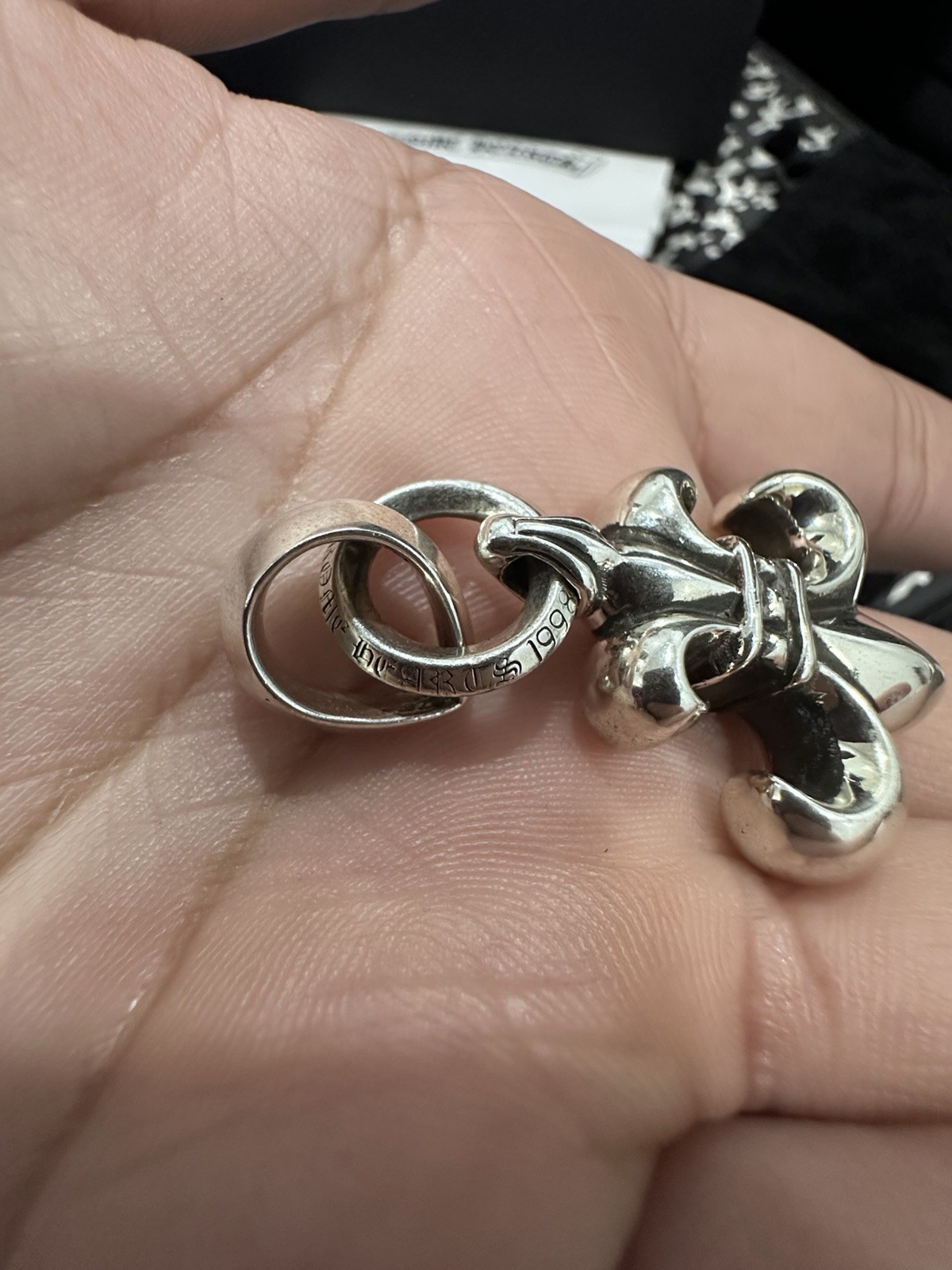 Chrome Hearts 925 Sterling Silver Fleur-de-Lis Pendant With Bale *BRAND NEW*