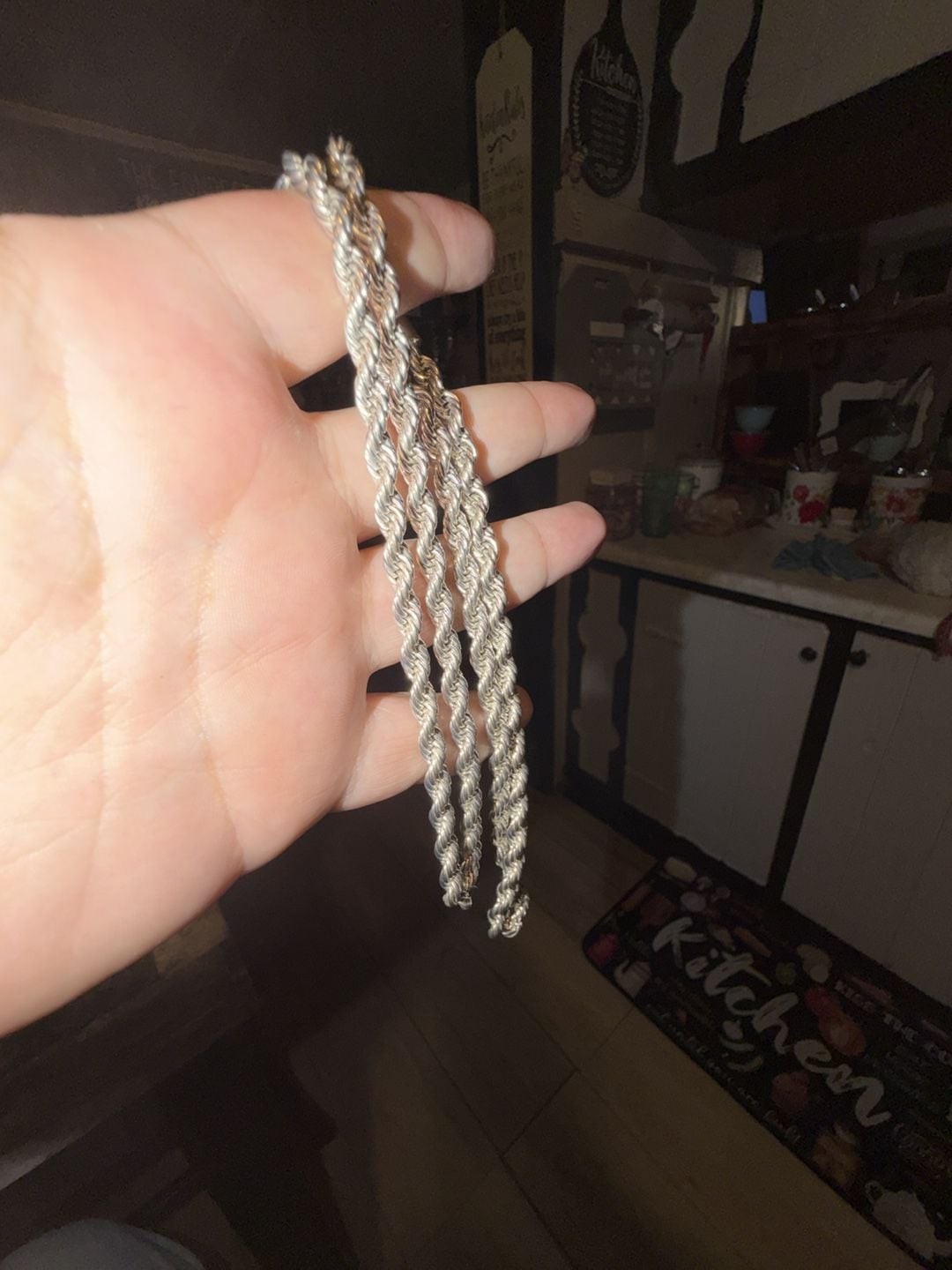 Solid 925 Sterling Silver filled 6mm Heavy Rope Chain 28 inch