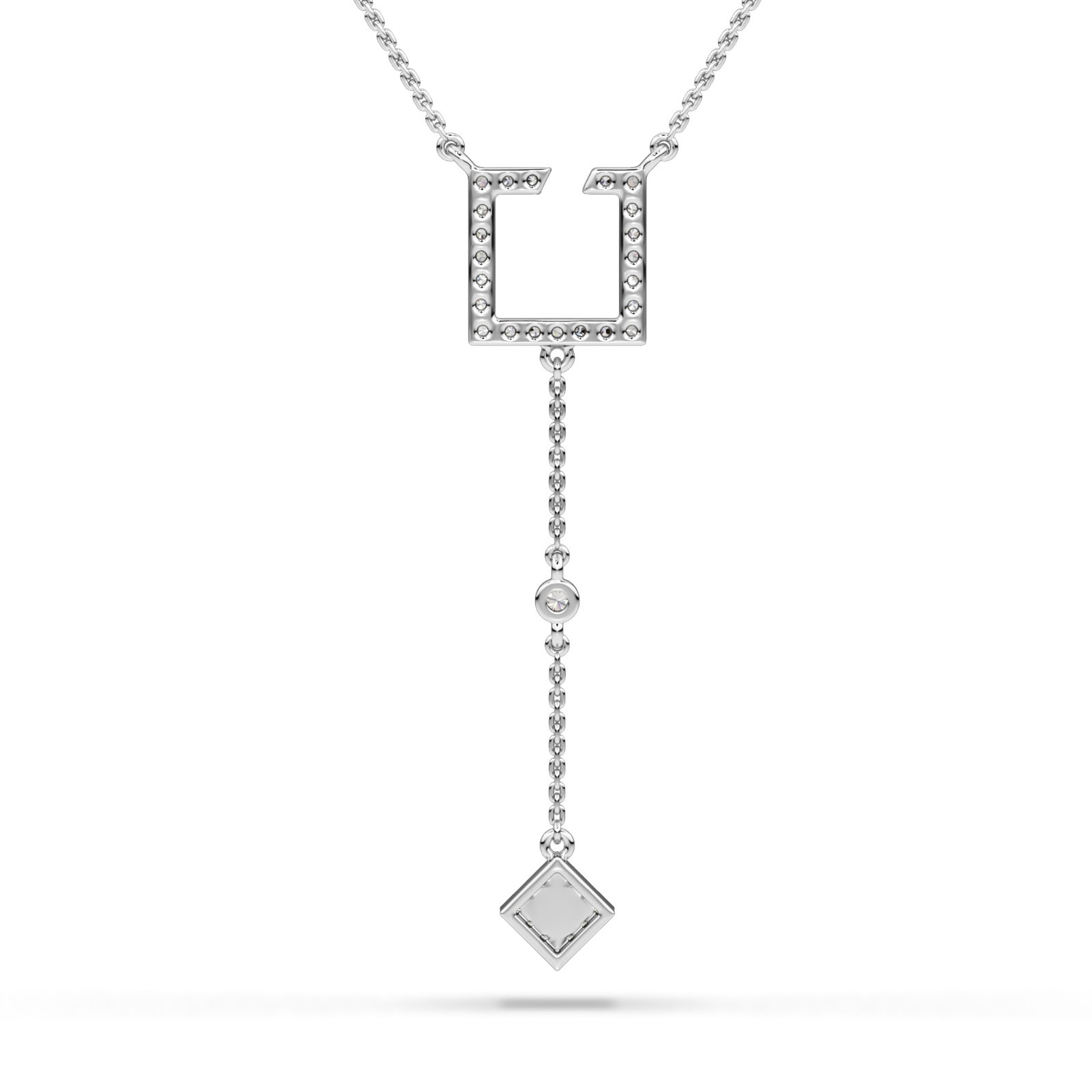 Diamond Pendant with Chain in 10K 14K 18K Gold Platinum & Silver Elegant Jewelry