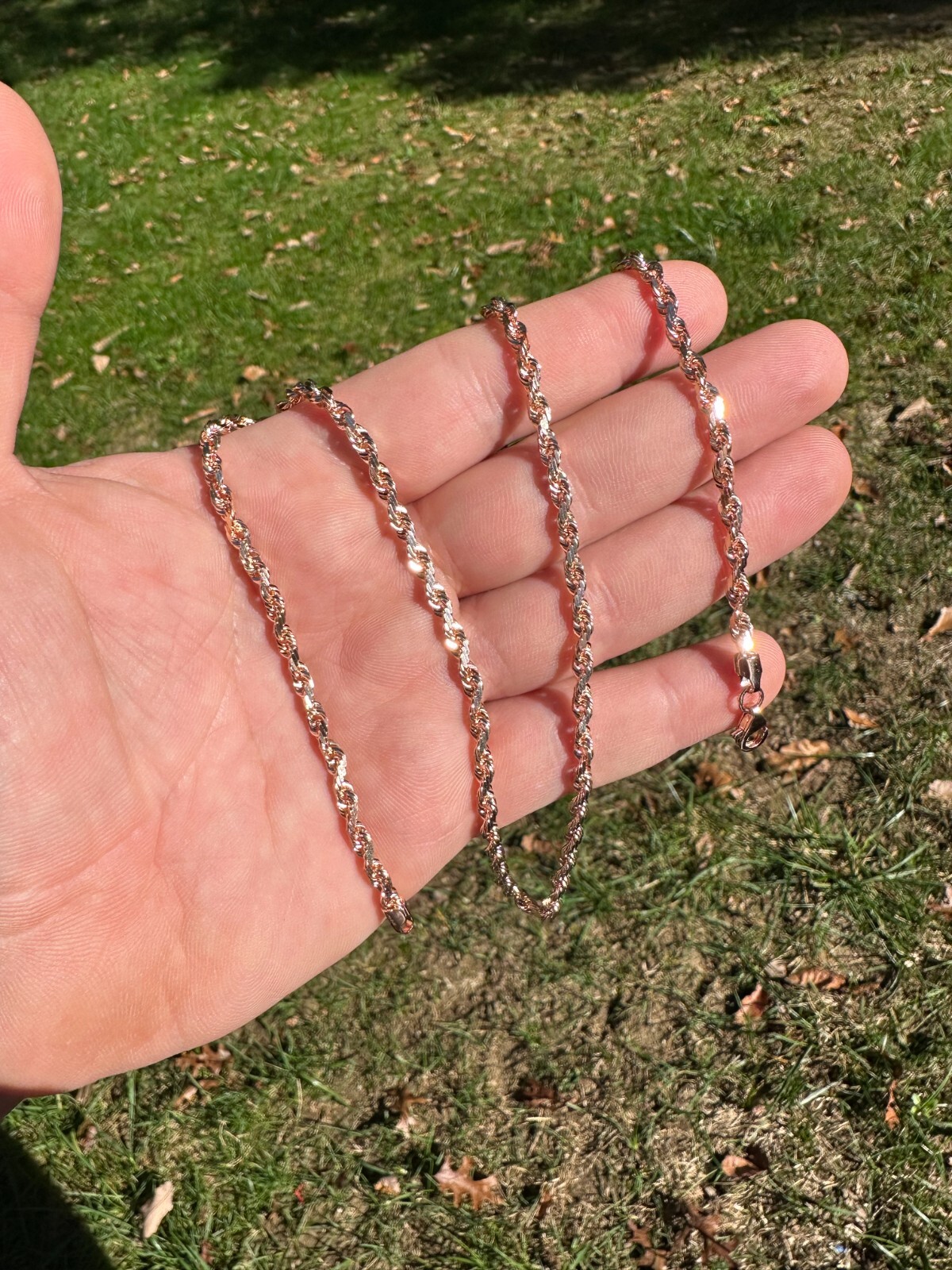 Solid 14k Rose Gold Men’s Women’s Real Rope Chain Necklace 1.5mm-4mm