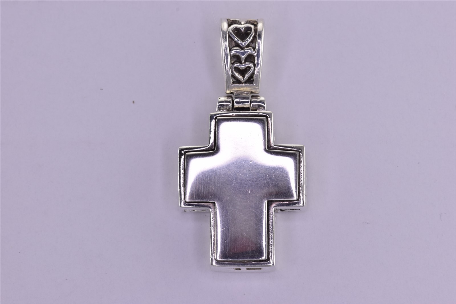 Sterling Silver 26mm x 21mm Boxed Heart Scroll Heart Statement 925 Pendant 11g