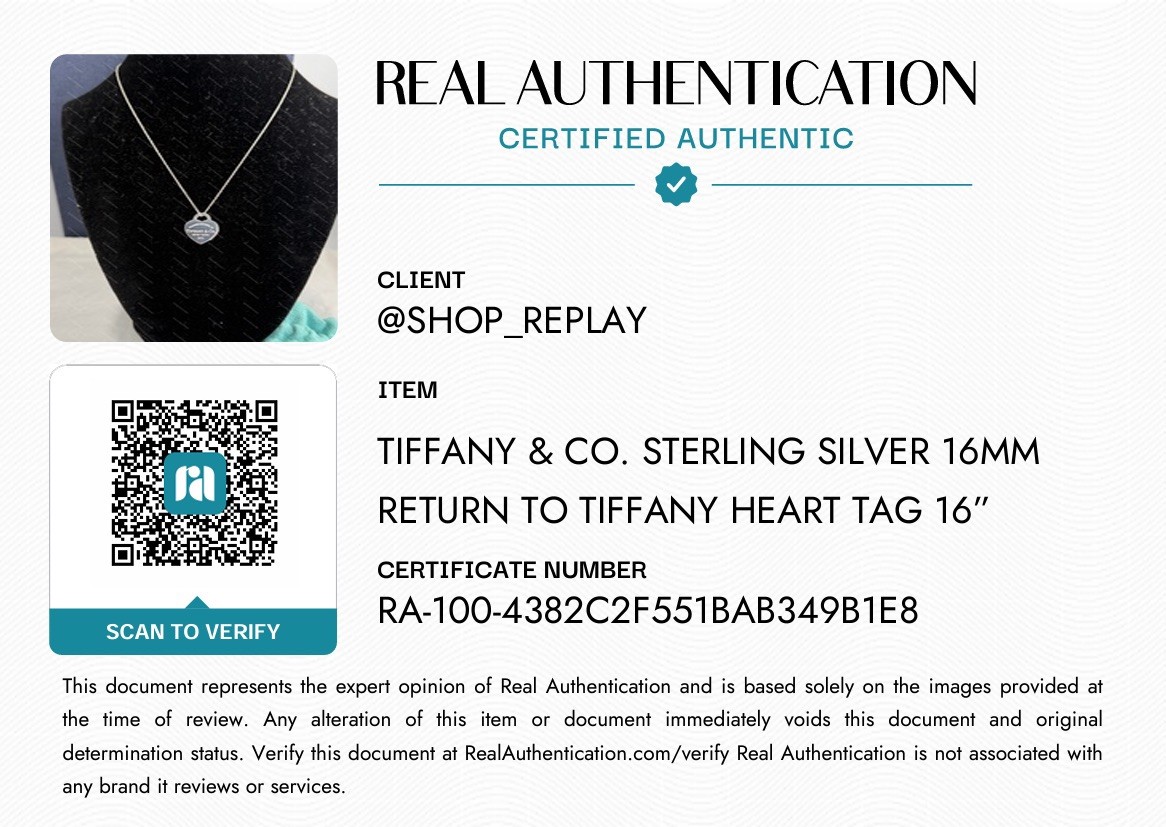 TIFFANY & CO. Sterling Silver Return To Tiffany 16mm Heart Pendant Necklace COA