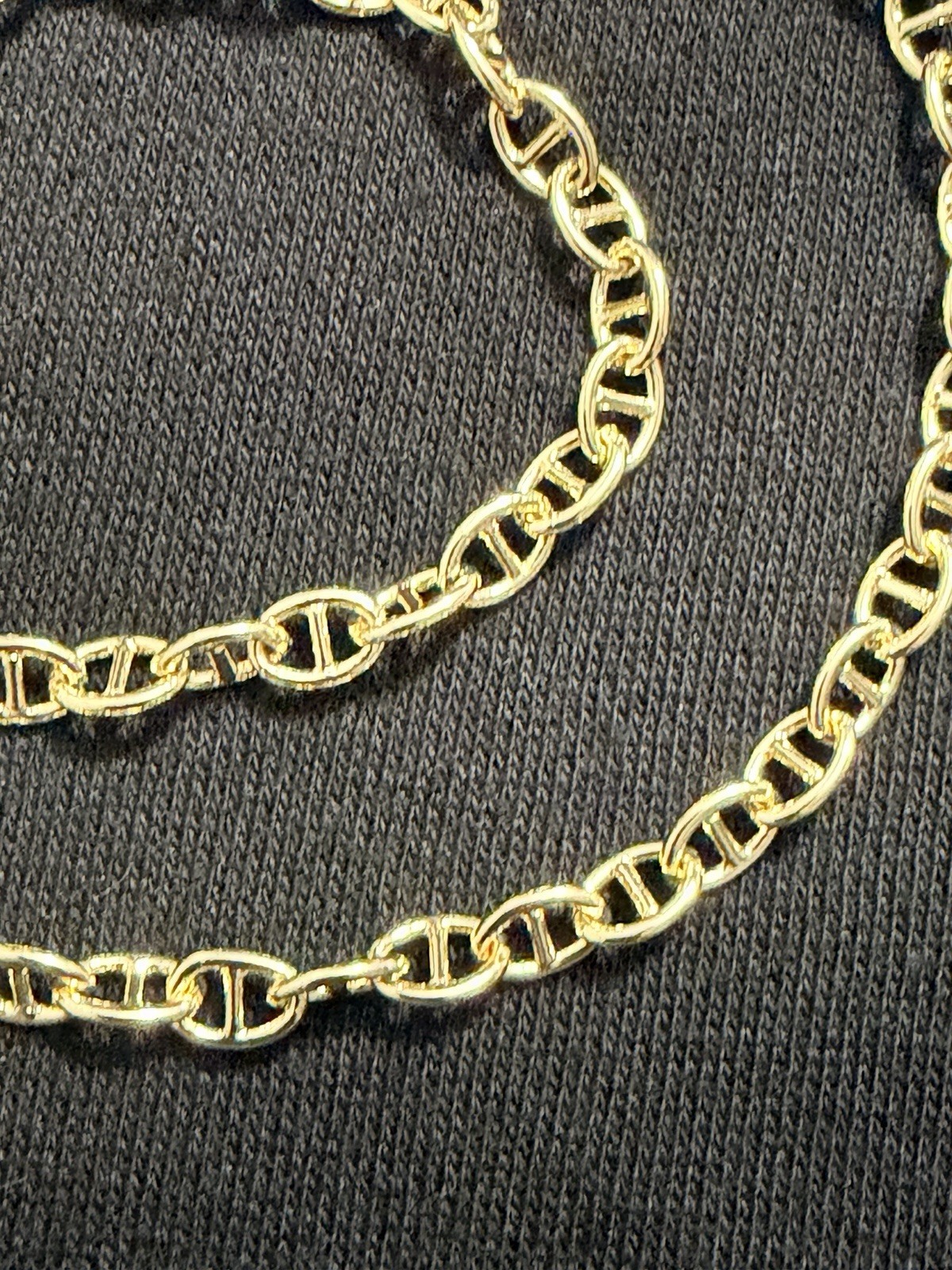 18K Gold Filled 20″ Alternating Mariner Link Chain 5.8mm New