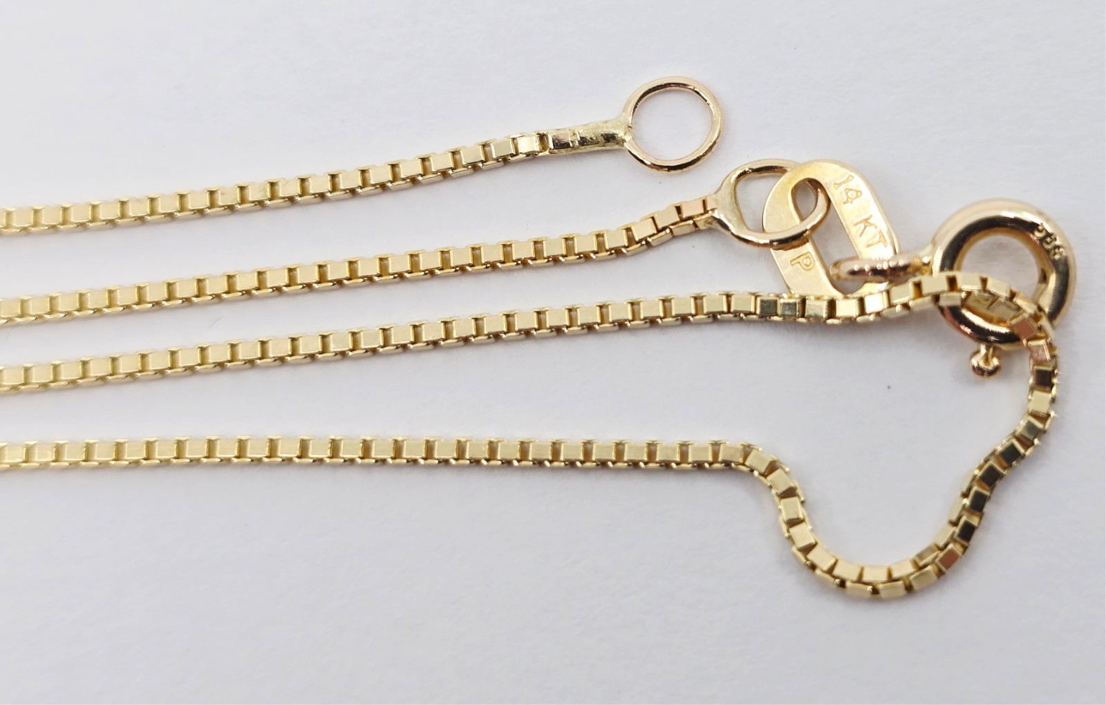 Unique 14K Karat Solid Yellow Gold Designer Box Link Chain Necklace – 17.50″ L