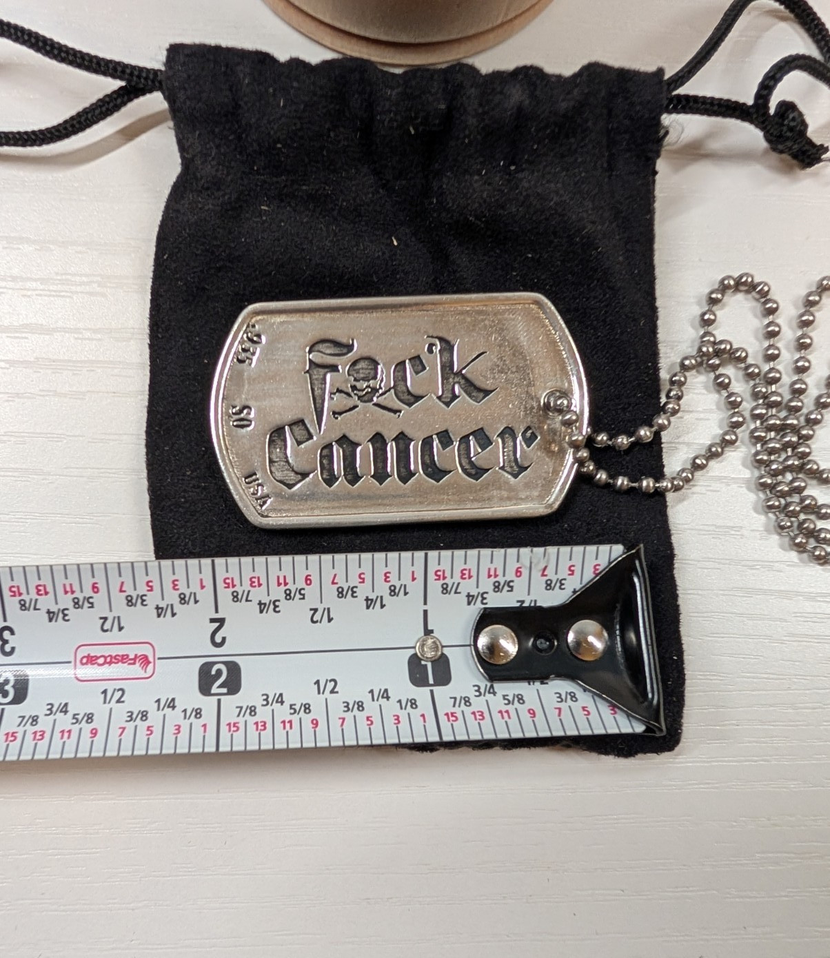 Speakeasy Original Fxck Cancer .935 Silver Heavy 1oz Dog Tag Pendant 22/25