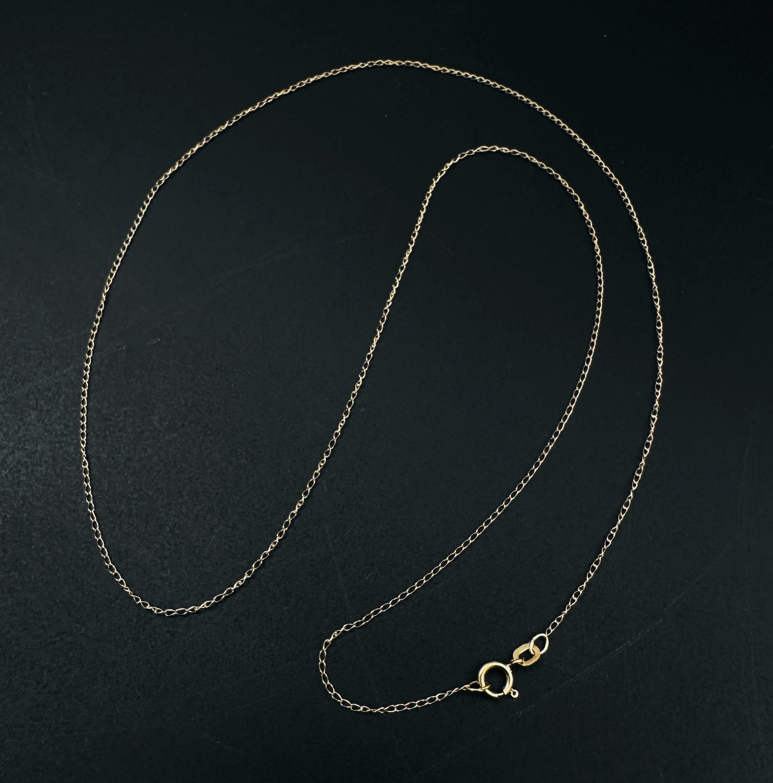 Solid 10K Yellow Gold Thin Cable Link Chain Necklace, .8mm, 18 1/4″, 0.4g