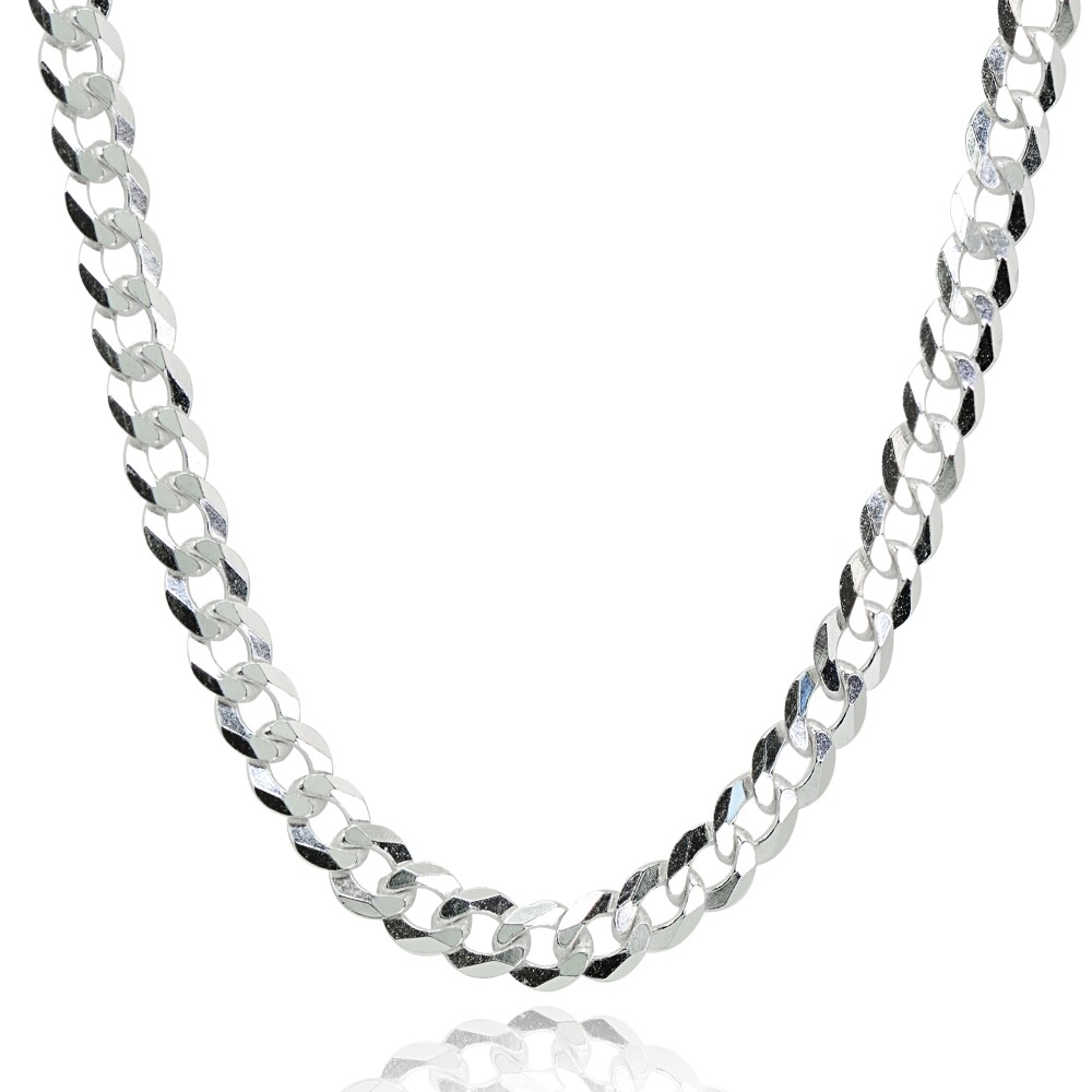 Sterling Silver Italian 5mm Diamond-Cut Cuban Curb Link Chain Necklace 24 Inches