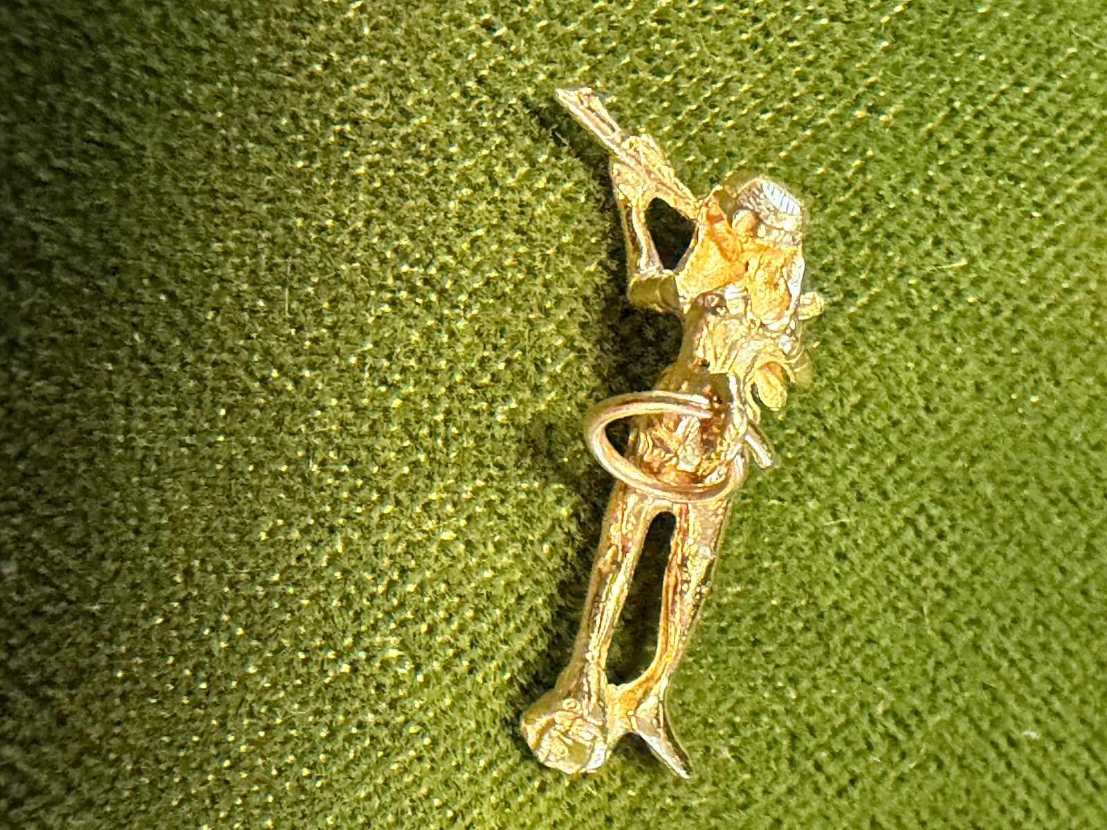 Vintage Solid Gold 14k Diver Down Charm 0.75 in. 1.63g New Old Stock