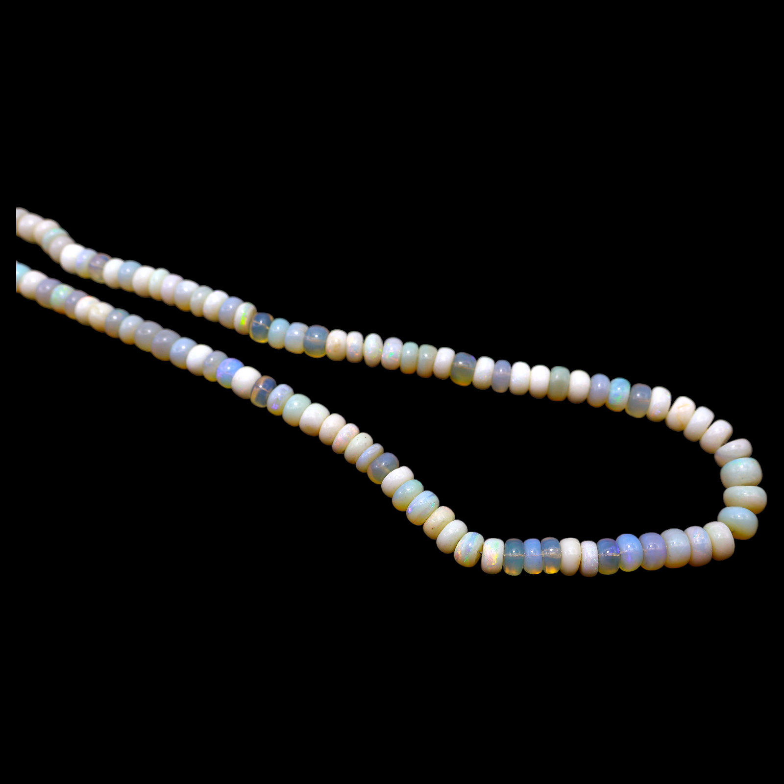 Smooth 5X8 MM Fire Opal Beaded Not Applicable Rondelle Boho Artisan New Necklace