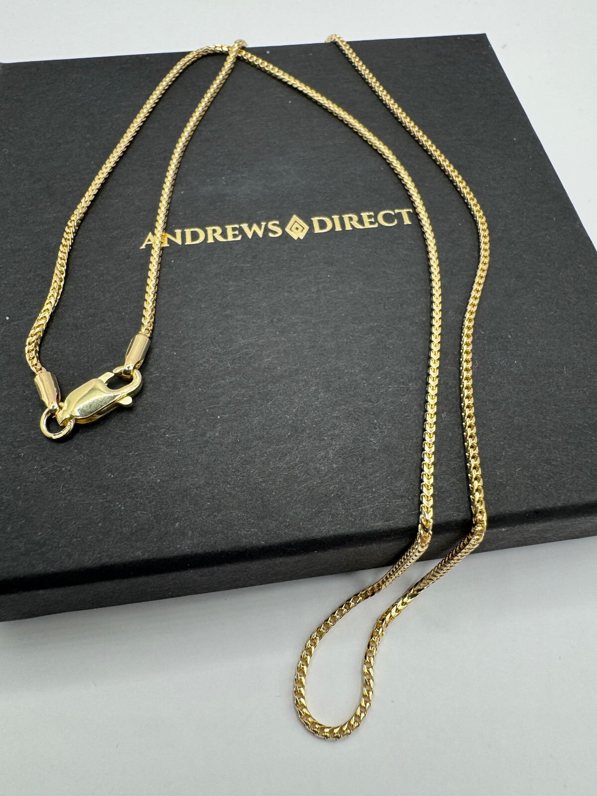 9ct Yellow Gold 1.2mm Solid Round Links Franco Neck Chain 16 Inch / 40cm (GFR40)