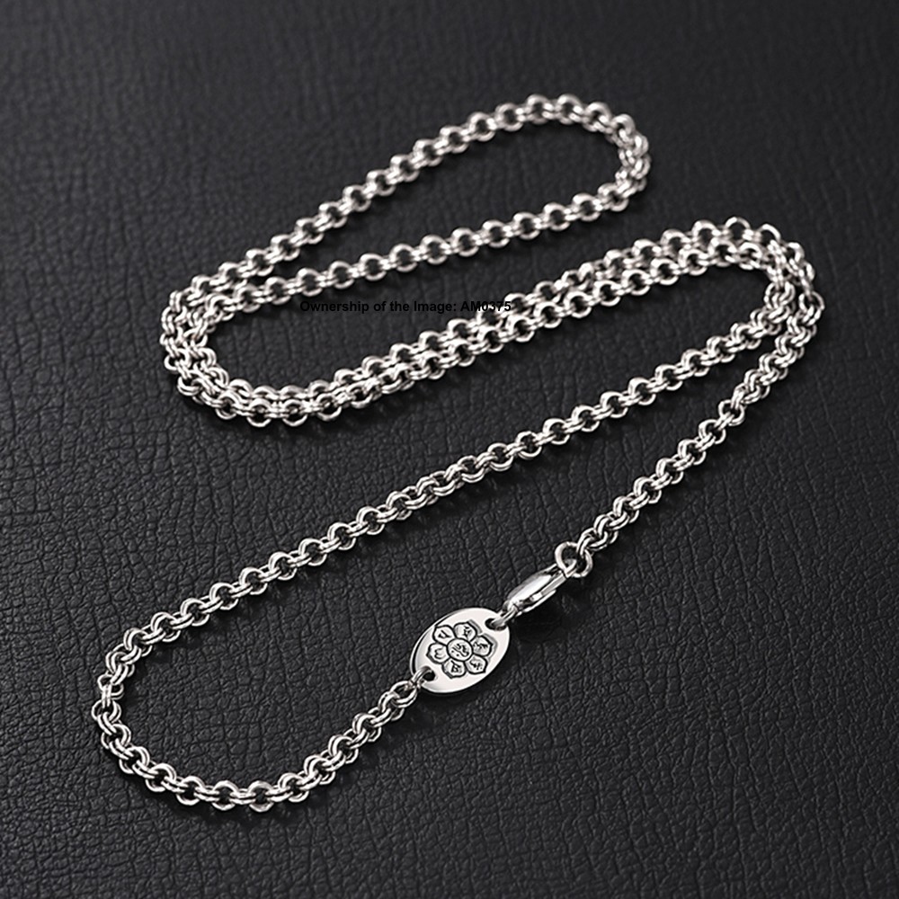 Pure 925 Sterling Silver Necklace -3mm Double-Cable Link Chain Necklace 50-70cm