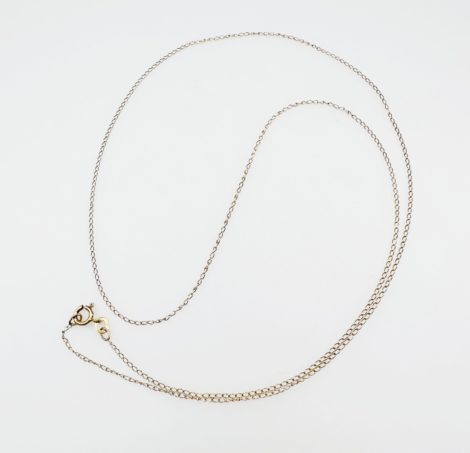 Solid 10K Yellow Gold Thin Cable Link Chain Necklace, .8mm, 18 1/4″, 0.4g