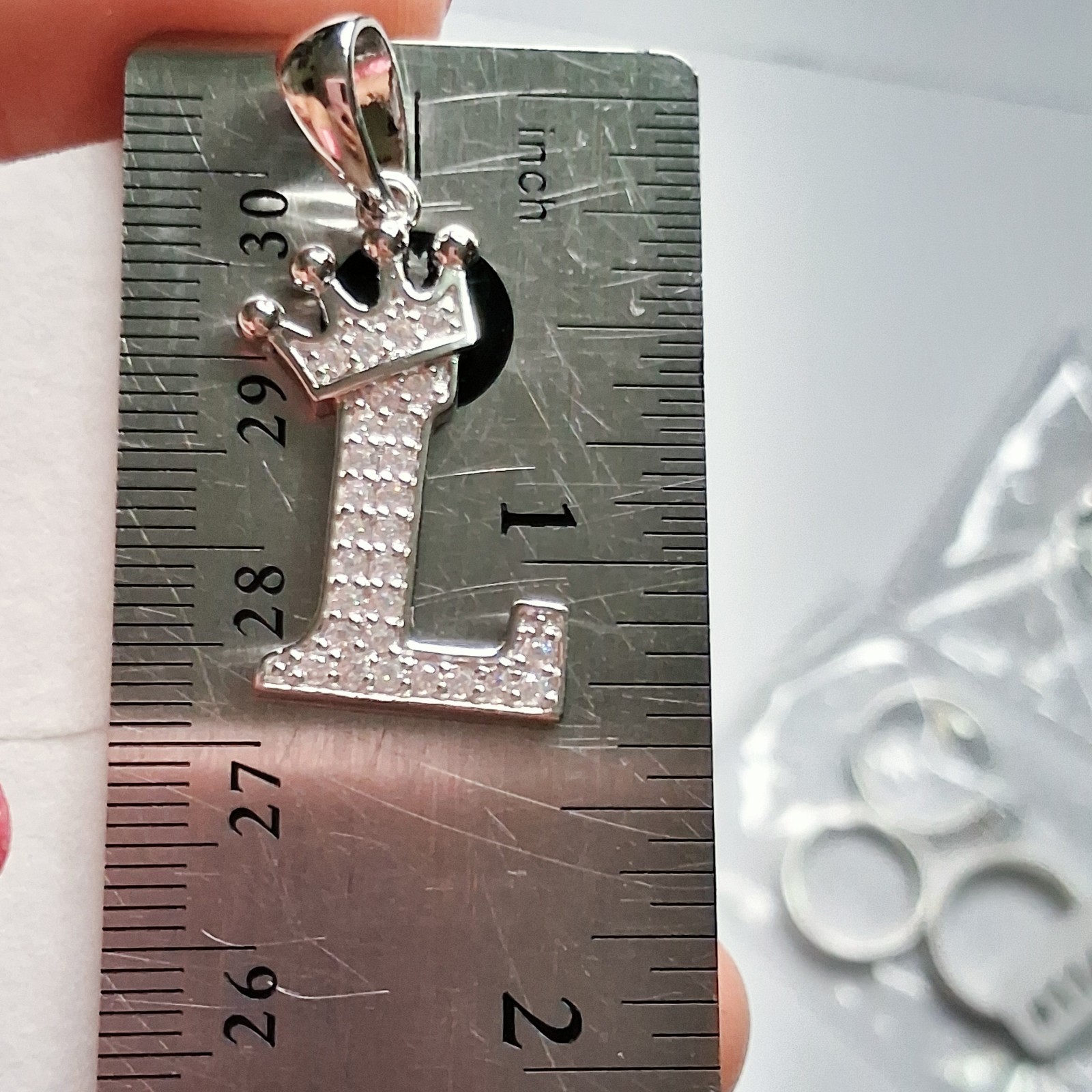 Initial Paper Clip Necklace in Sterling Silver 18″ With Letter L