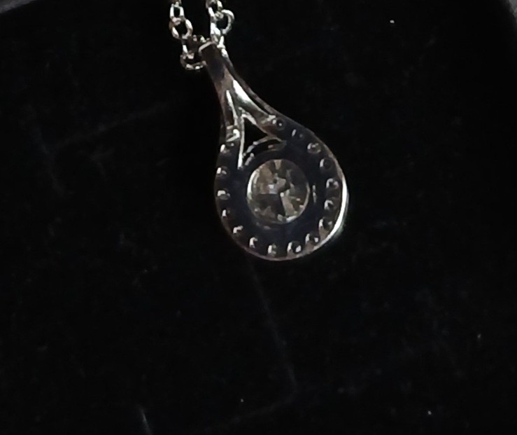 Real moissanite 18″ pendant necklace, 1.0ct.,Certified Tested, GRA Cert. Incl