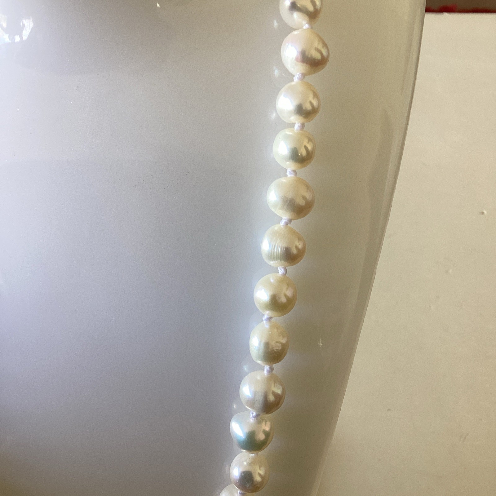 6mm Pearl Necklace Real Baroque Cultured Freshwater Pearls 925 Silver Rose Clasp