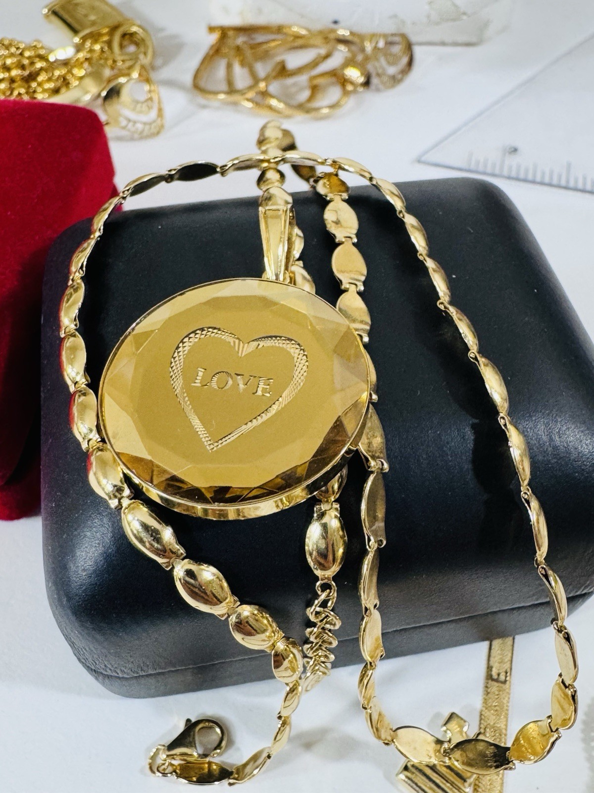 RARE 18K K18 Japan Gold Round Heart Pendant W/ Necklace 17/17.5” Long 14.6g 4mm