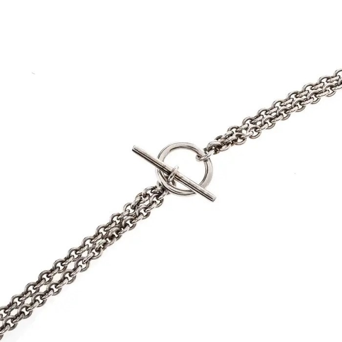 $3,700 HERMES Galop Sterling Silver LONG Necklace LARGE Model 70 cm