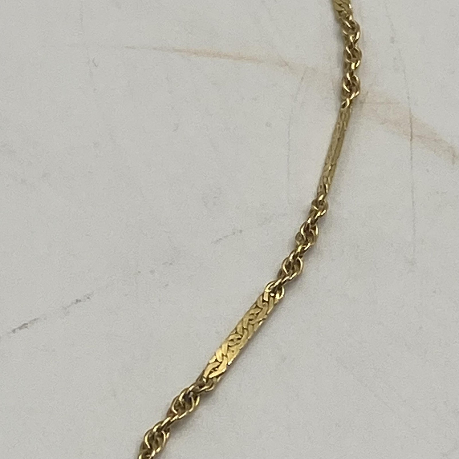 14k Gold Filled Chain Necklace 24 In Engraved Links Spring Ring Clasp Jewelry