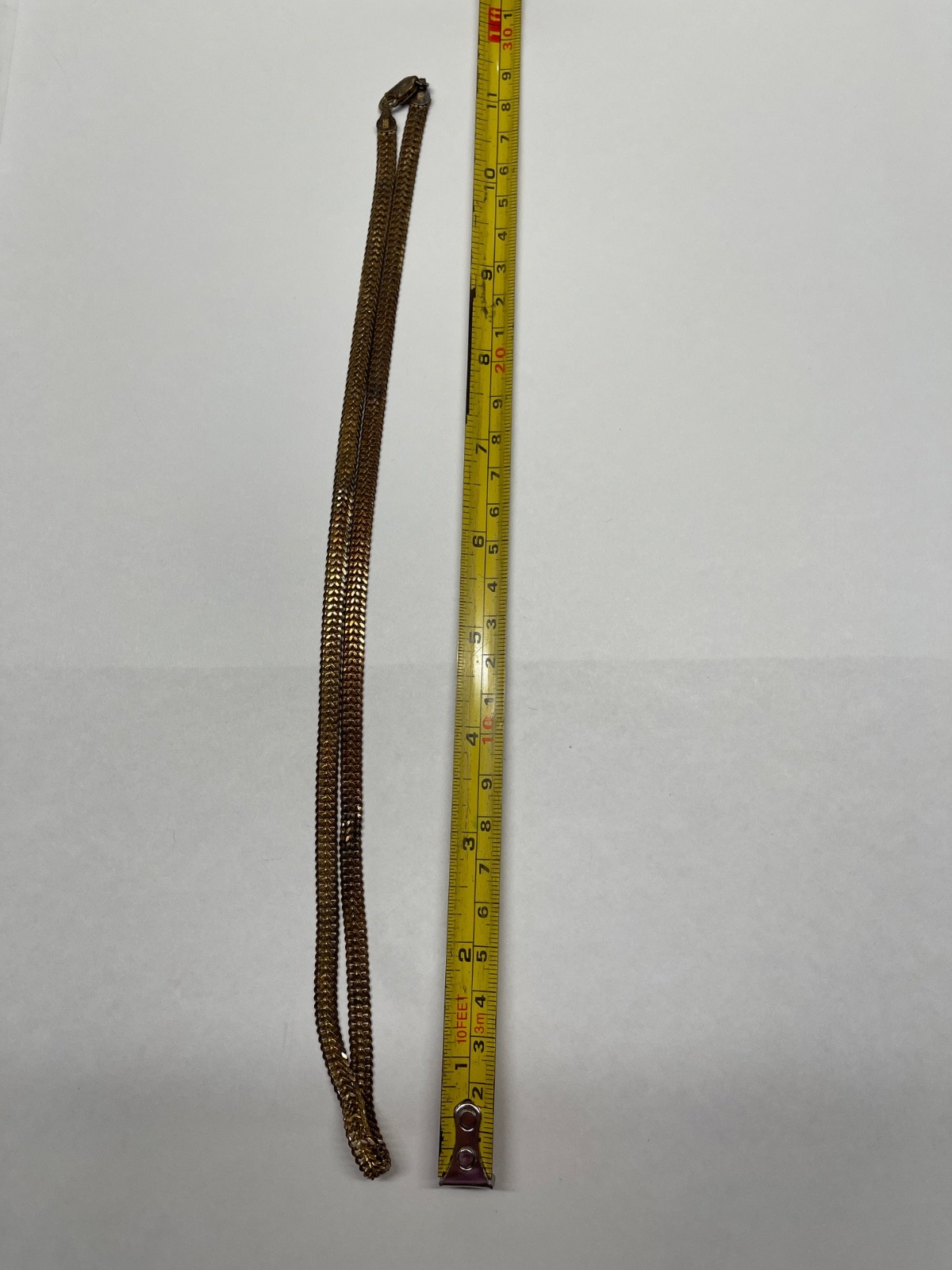 Italy 925 Sterling Gold Wash 5mm Wide Flat Mesh Chain Necklace 23.5” 24.5g