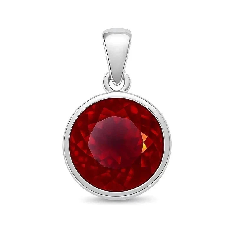 Certified 10 Ct Burma Natural Red Painite Pendant in 925 Silver Gift Jewelry