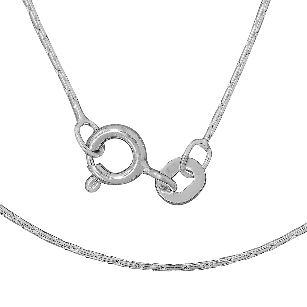 20″ 925 Sterling Silver Spiga Chain Necklace – Durable, Polished Finish DGC1030