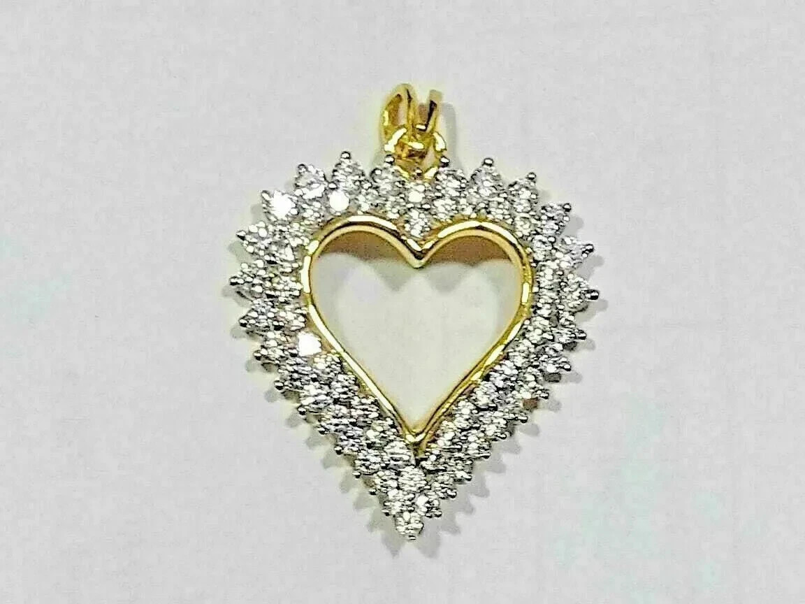 3Ct Round Diamond Lab Created Women’s Pendant 14K Yellow Gold Finish Free Chain