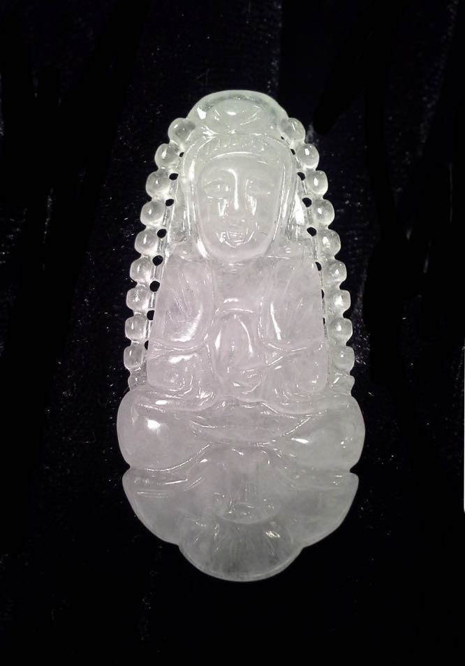 Beautiful Jadeite Jade Quan Yin Pendant – Very Light Violet Jade