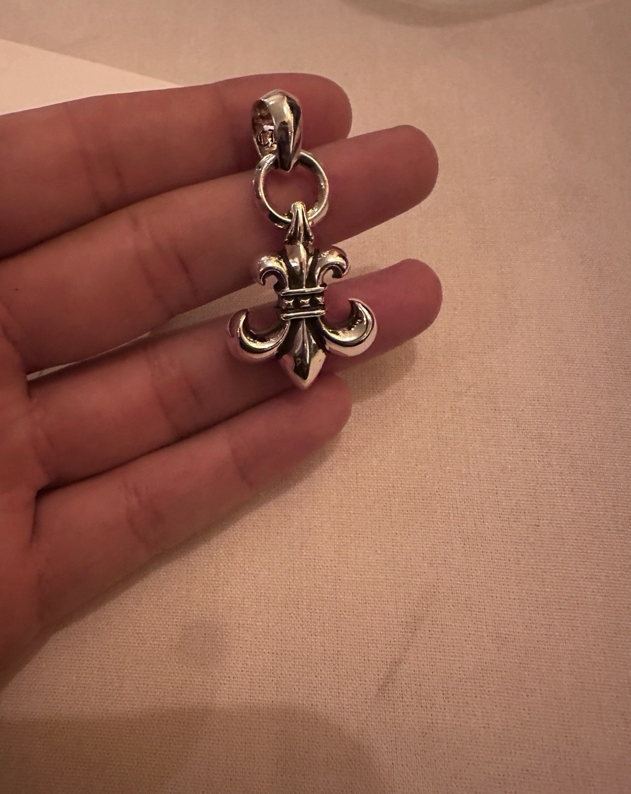 Chrome Hearts 925 Sterling Silver Fleur-de-Lis Pendant With Bale *BRAND NEW*