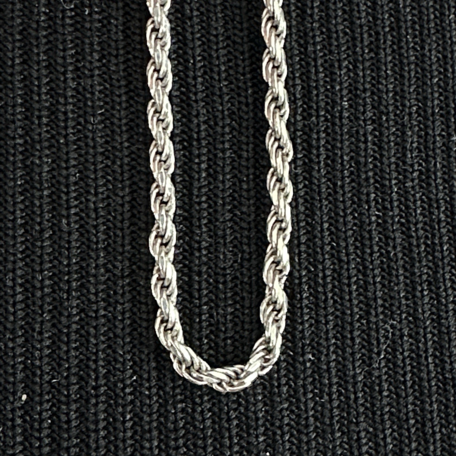 ITALIAN rope chain necklace – sterling silver twisted 2mm x 30″ long 9.5g