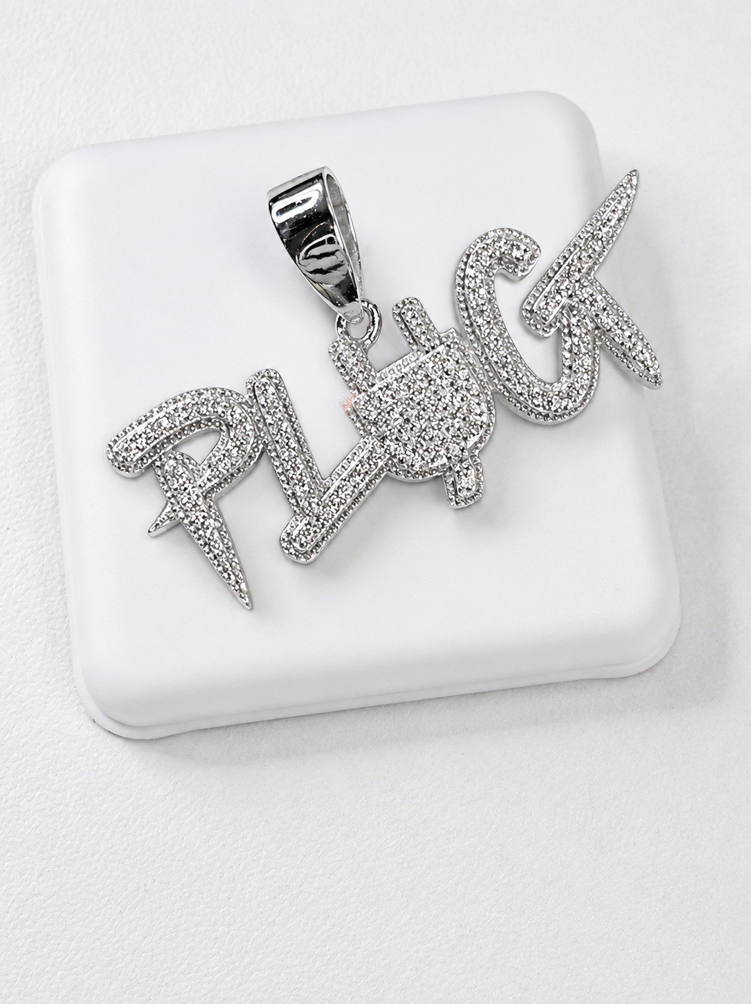 925 Sterling Silver Moissanite “PLUG” Pendant ~ 1.50 CTW ~ NEW WITH TAGS