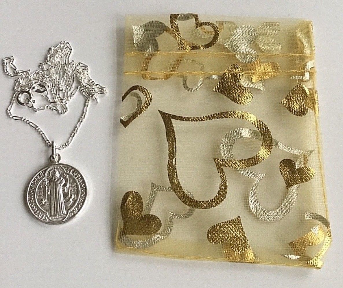 925 SILVER SAINT BENEDICT NECKLACE 22″ / CADENA SAN BENITO 925 PLATA 22″- 20mm#1