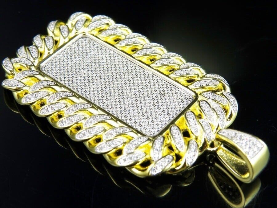 2.70Ct Lab Created Diamond Round Dome Pillow Pendant 14K Yellow Gold Finish