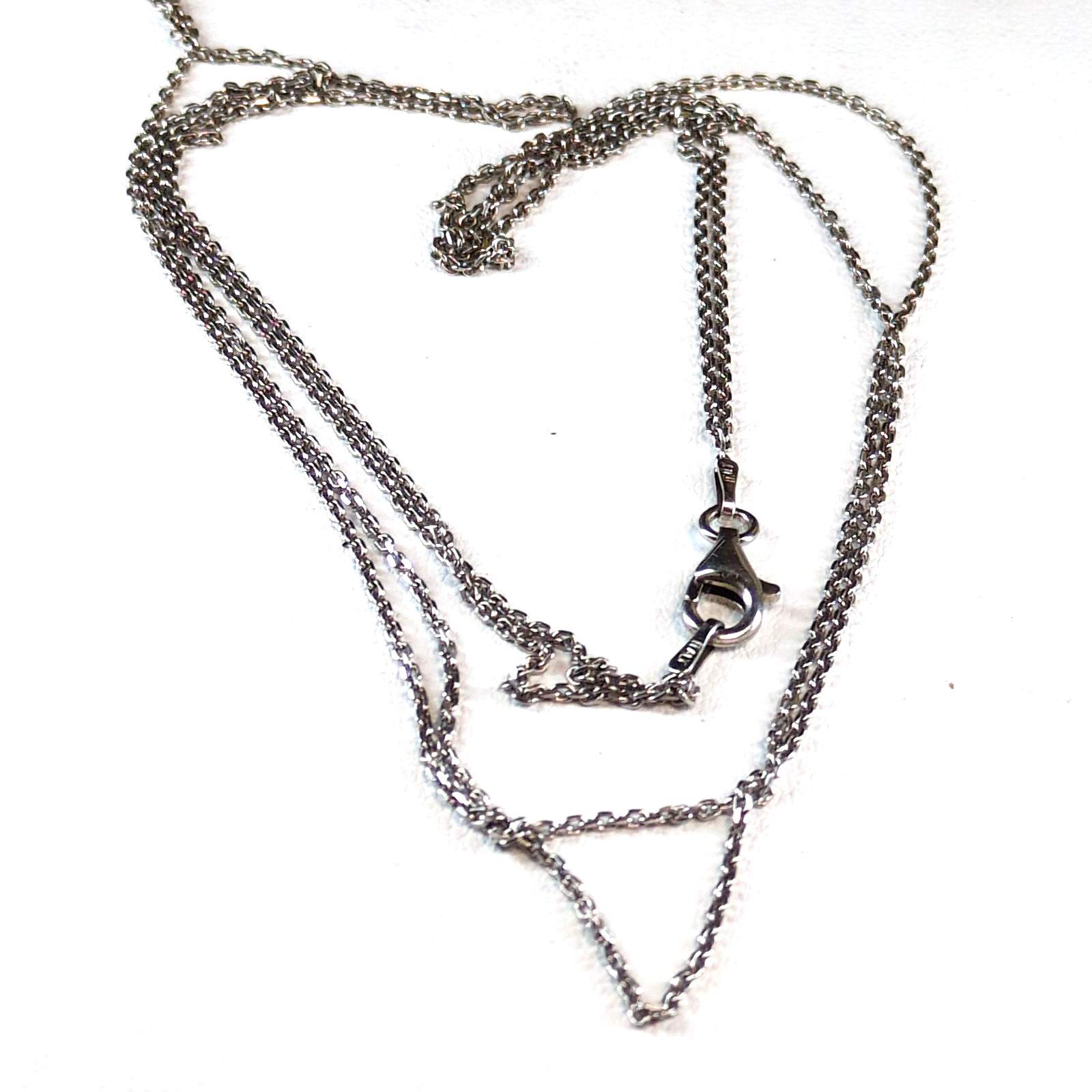 Vintage 925 Sterling Silver Double Strand Layered Cable Chain Necklace 17″ Italy