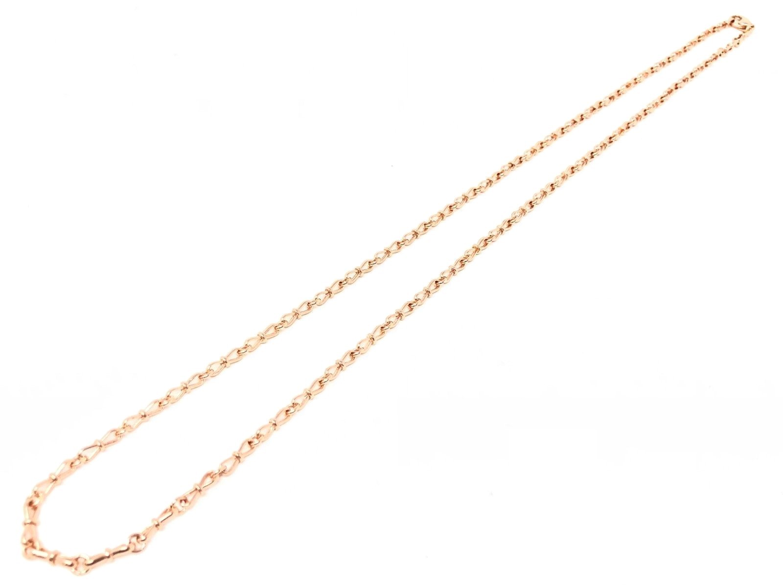 14k Rose Gold Solid Handmade Bow Fashion Link Chain Necklace 22″ 3.5mm 23.5grams