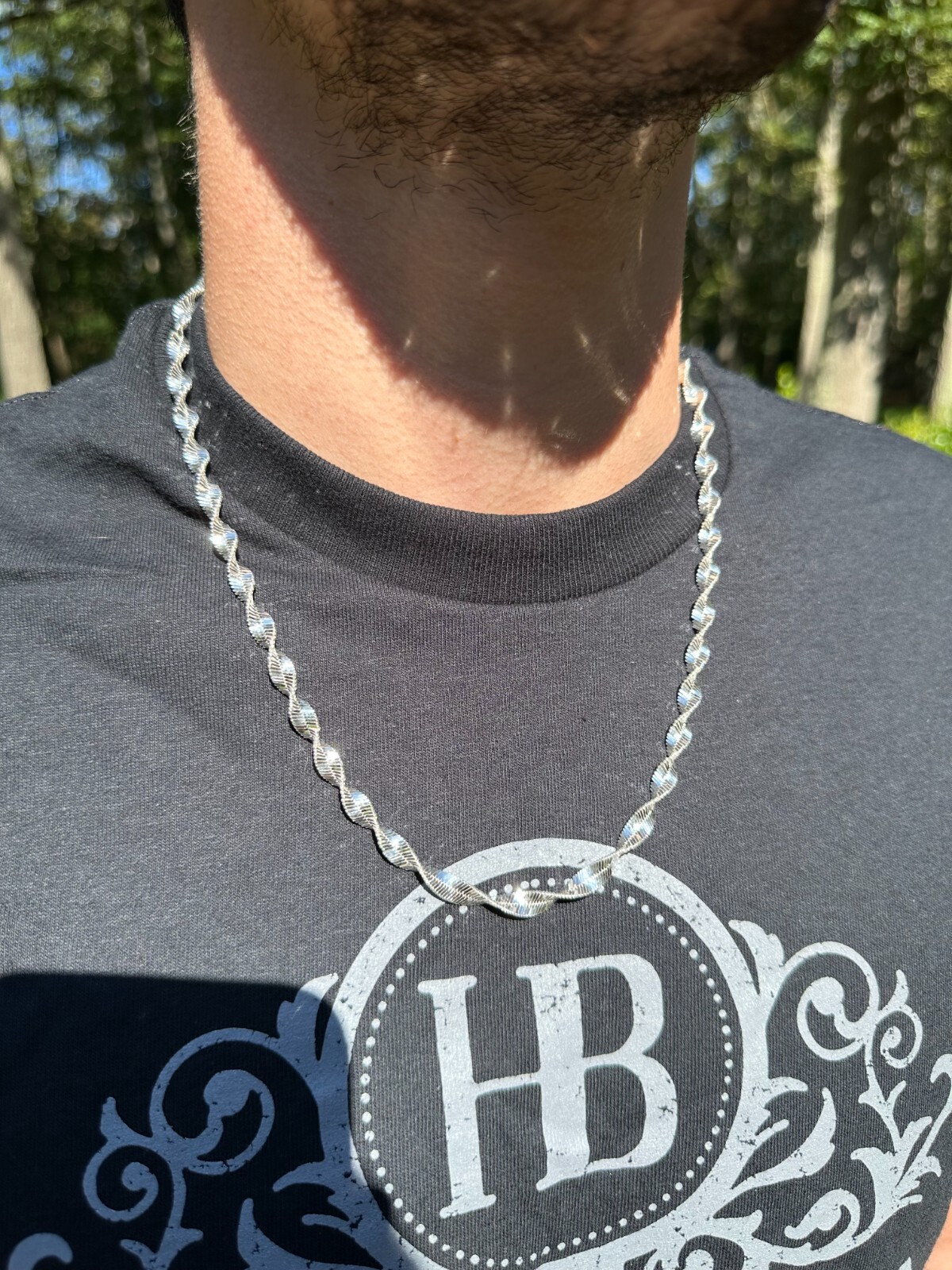 Real 925 Sterling Silver 6mm Loose Singapore Rope Chain Necklace Herringbone