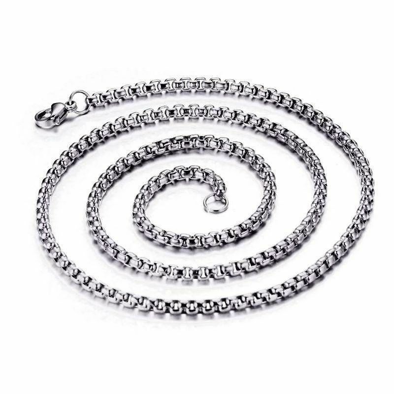 Men&Women’s 18K White Gold Filled 18 inch 2mm wide Round Box Chain Necklace B5KW